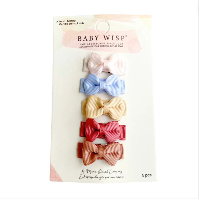 Tiny Tuxedo Bows on Snap Clips Set of 5 – Tea Time by Baby Wisp