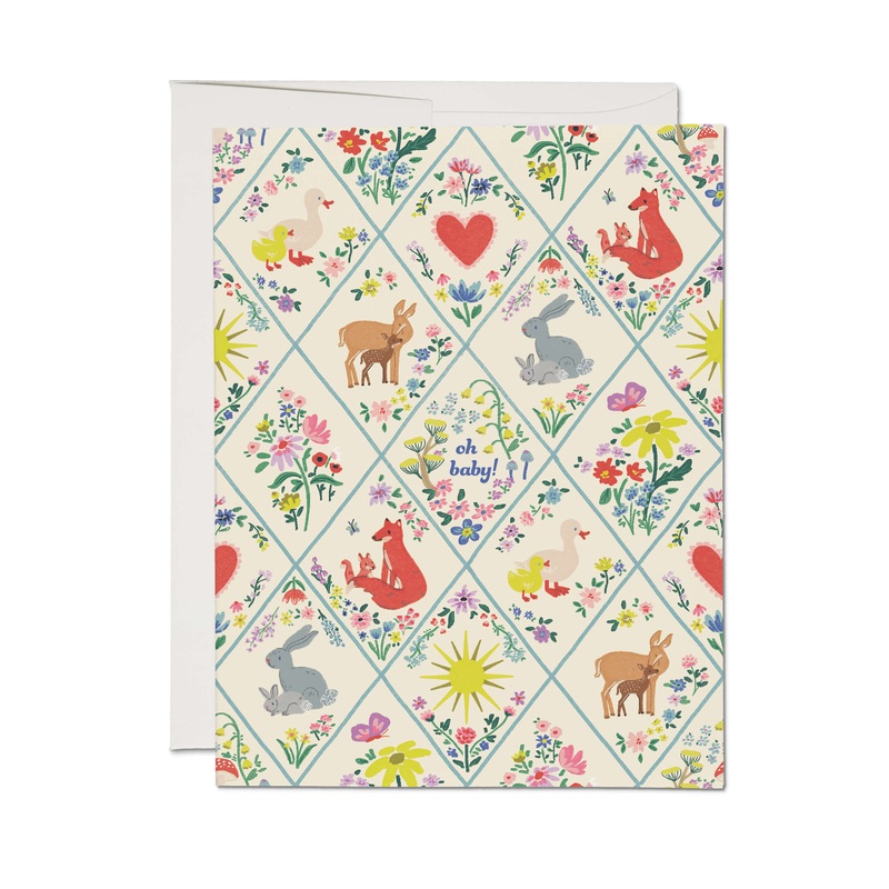 Woodland Critters Baby Card by Red Cap Cards