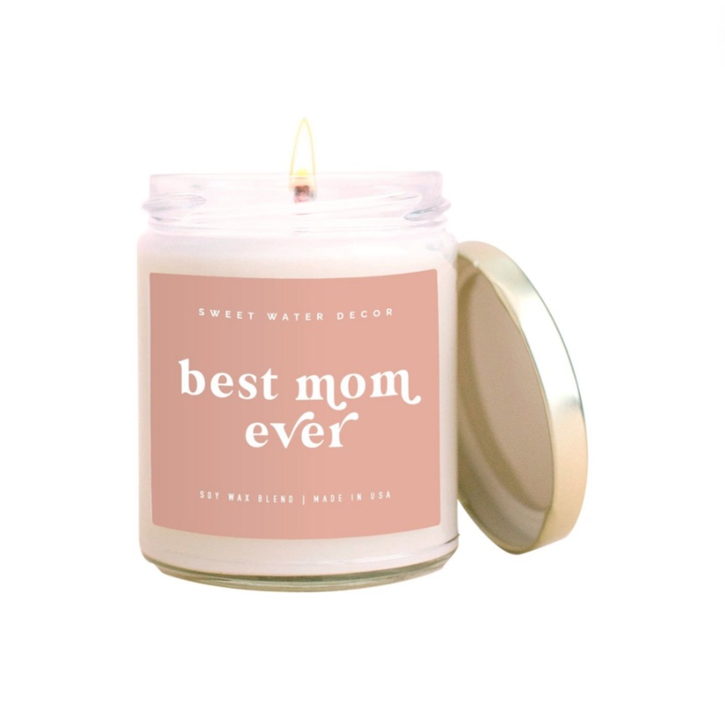 9oz Soy Candle – Best Mom Ever (Pink Label) by Sweet Water Decor