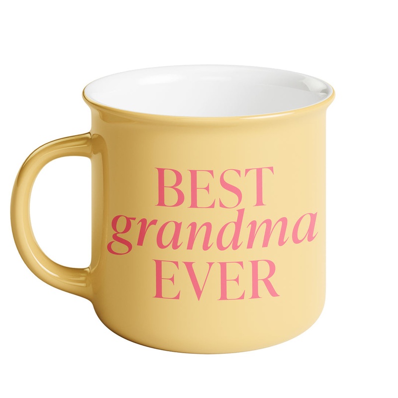 Best Grandma Ever 11oz Campfire Mug – Yellow/Pink by Sweet Water Decor