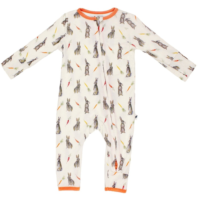 Hoppin Bunnies & Carrot Patch Coverall  by Free Birdees