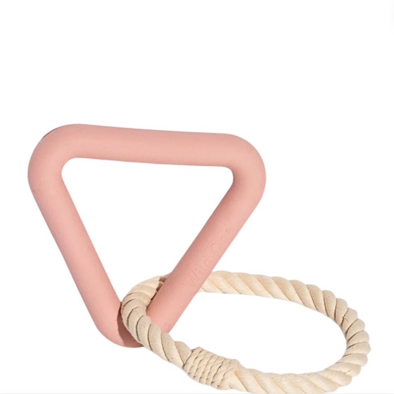Triangle Tug Dog Chew Toy – Blush by Wild One