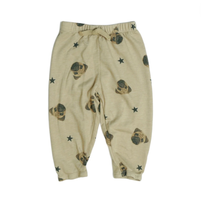 Athletic Sweatpants – Beige Pugs by Cozii FINAL SALE