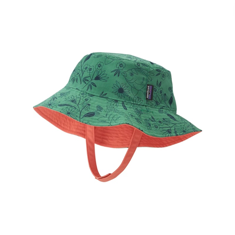 Baby Sun Bucket Hat – Los Garibaldi Gather Green by Patagonia