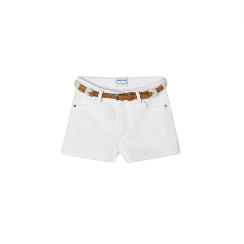 Better Cotton Belted Shorts – White by Mayoral – FINAL SALE