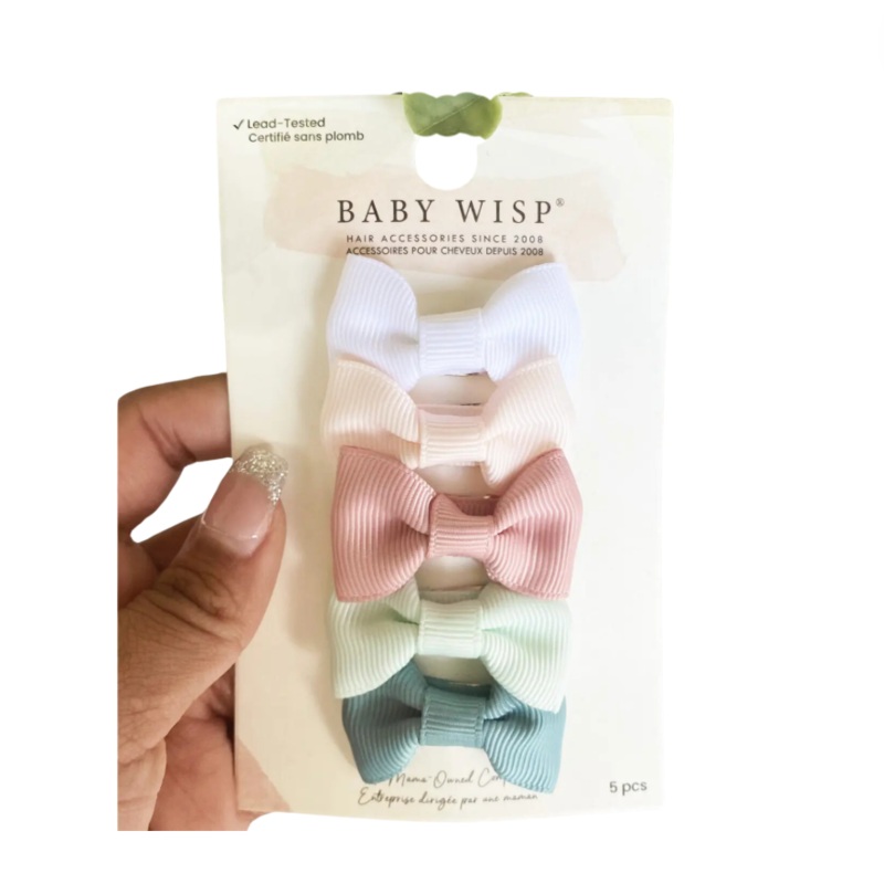 Charlotte Bows on Snap Clips Set of 5 – Faded Memory by Baby Wisp