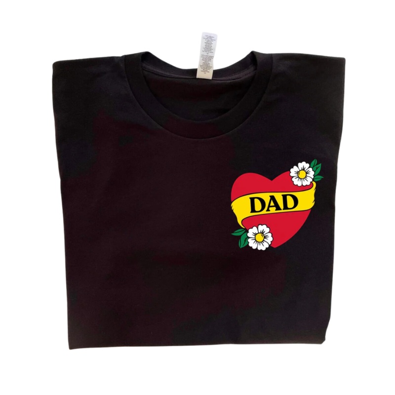 Dad Heart Tee – Black by Savage Seeds