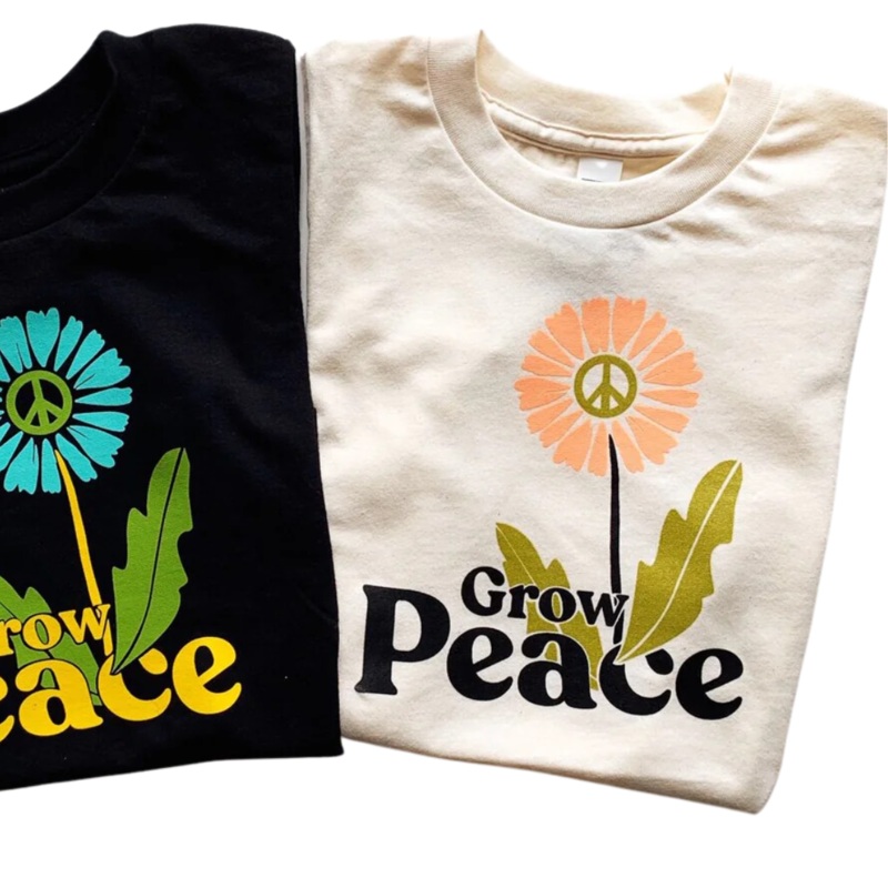 Grow Peace Tee – Natural by Savage Seeds