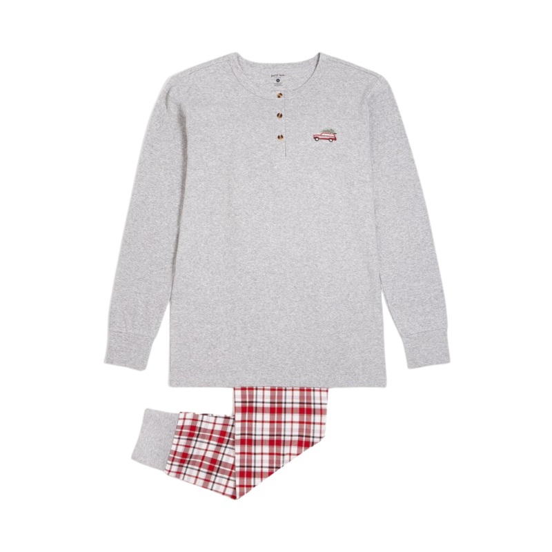 Organic Men’s PJ Set – Red Plaid by Petit Lem FINAL SALE