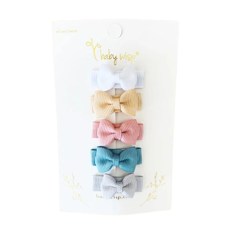 Tiny Tuxedo Bows on Snap Clips Set of 5 – Figment by Baby Wisp