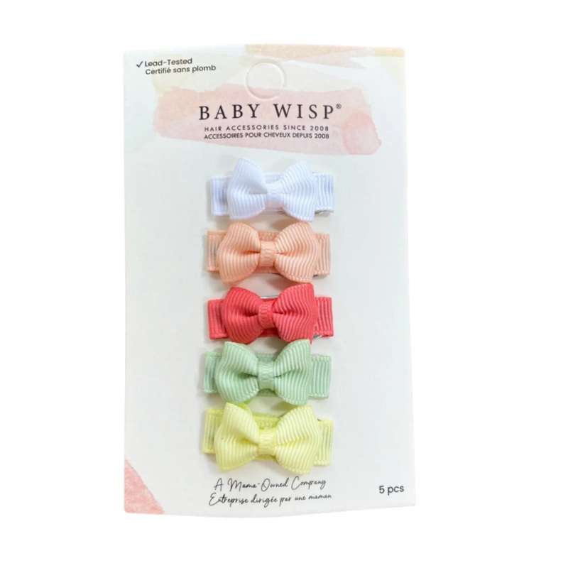 Tiny Tuxedo Bows on Snap Clips Set of 5 – Melony by Baby Wisp