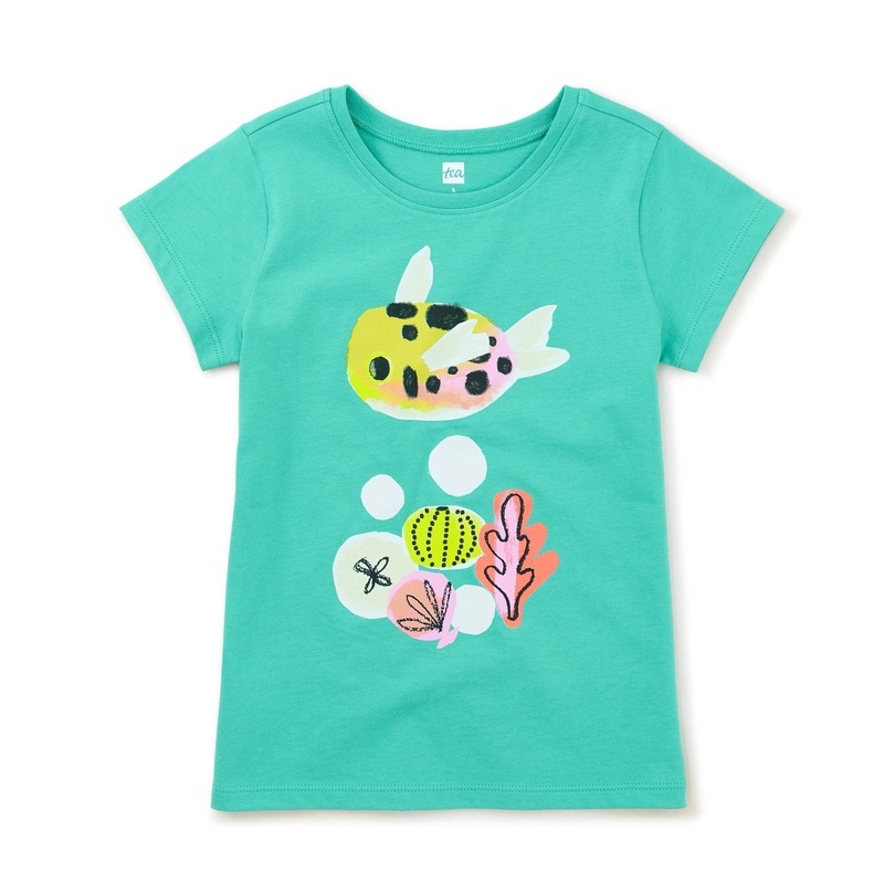 Watamu Puffer Fish Graphic Tee – Light Laguna by Tea Collection FINAL SALE