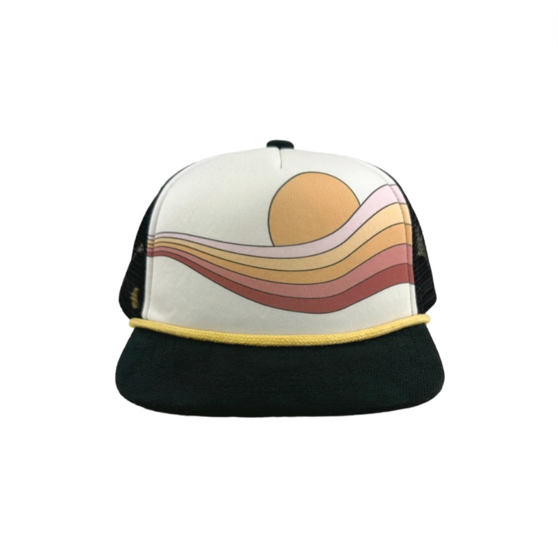 Golden Era Trucker Hat – Black/Natural by Tiny Whales
