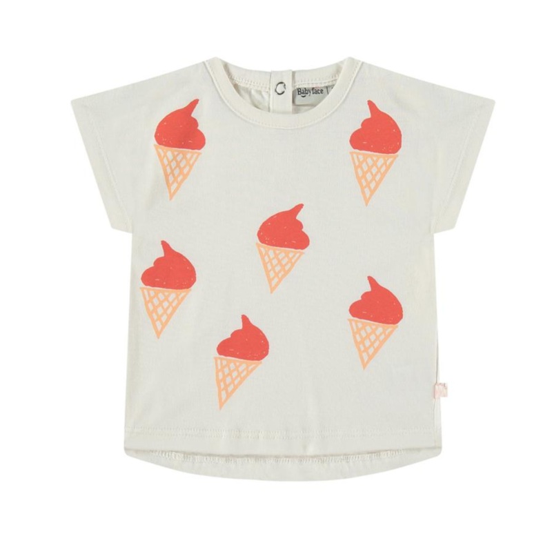 Ice Cream Cone Short Sleeve Tee – Ivory by Babyface – FINAL SALE