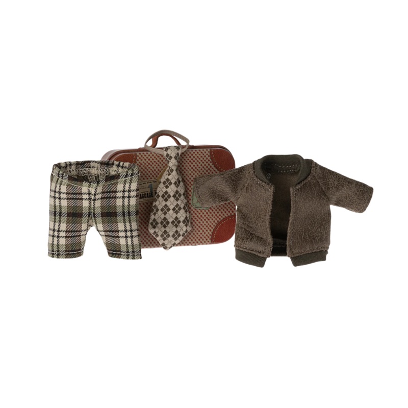 Jacket, Pants & Tie in Suitcase, Mouse – Grandpa by Maileg