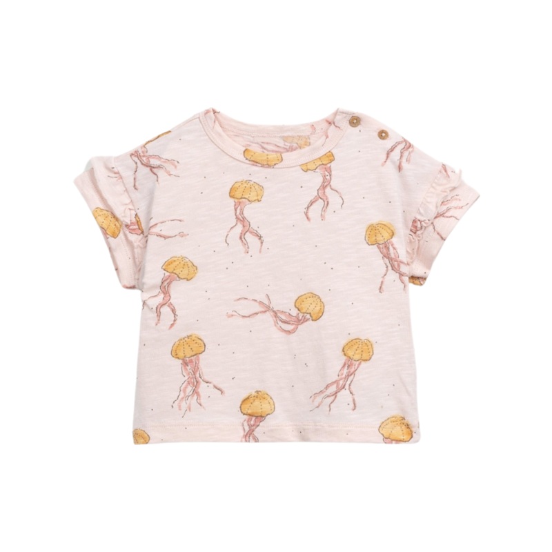 Jellyfish Print Ruffle T-Shirt – Pink by Play Up – FINAL SALE