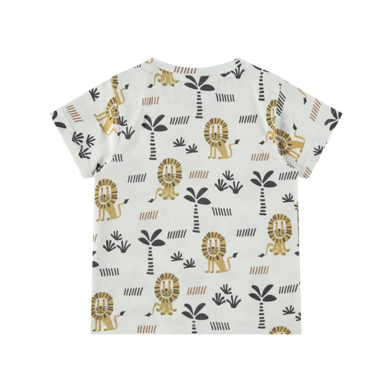 Lion All Over Print Short Sleeve Tee – Milk by Babyfacee – FINAL SALE