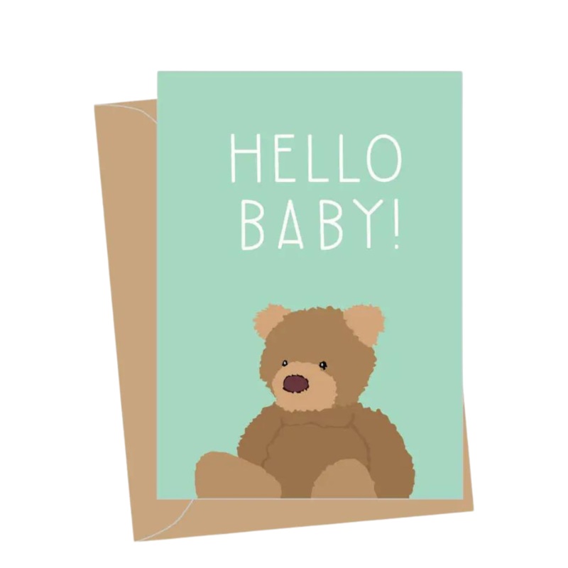 Mini New Baby Teddy Bear Card by Apartment 2 Cards