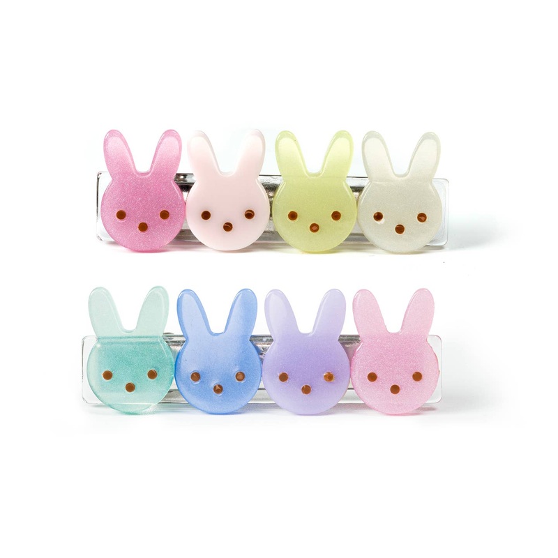Multi Bunnies Alligator Clips – Set of 2 by Lilies & Roses NY