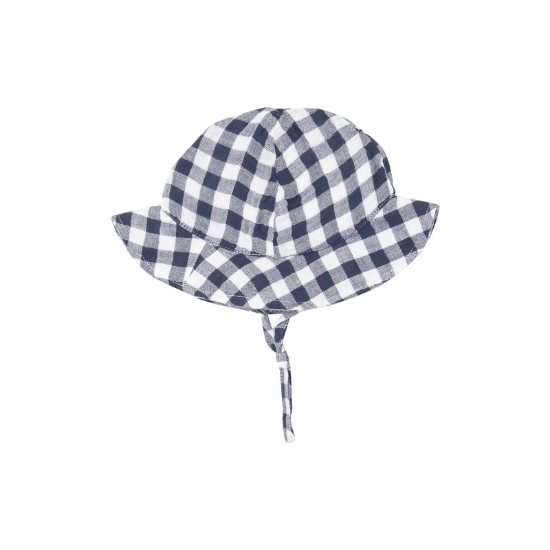 Muslin Sunhat – Gingham Navy by Angel Dear – FINAL SALE
