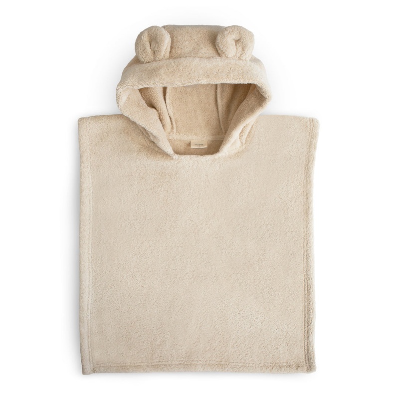 Organic Cotton Bear Poncho Towel – Fog by Mushie & Co