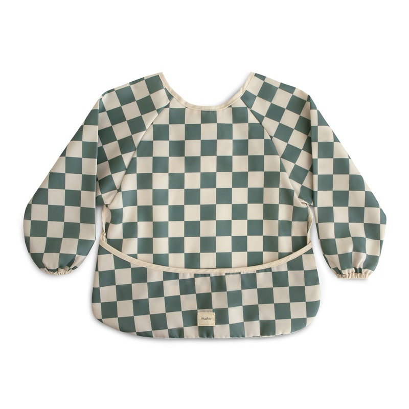 Long Sleeve Bib – Olive Check by Mushie