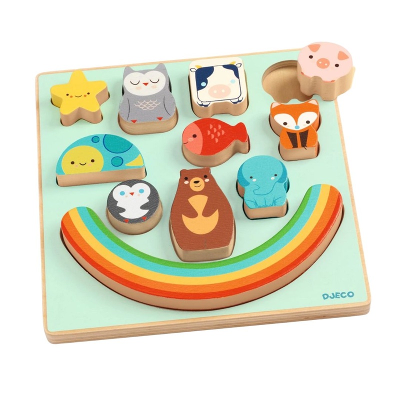 Puzz & Boom Wooden Puzzle – Rainbow by Djeco