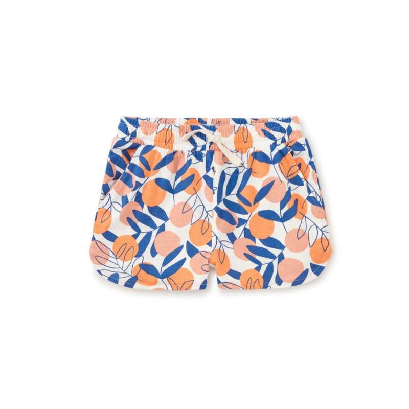 Tie Waist Printed Shorts – Mediterranean Citrus by Tea Collection – FINAL SALE
