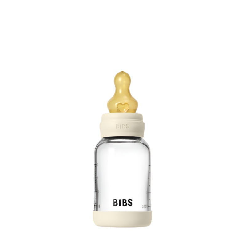 4oz Glass Baby Bottle with Latex Nipple by BIBS