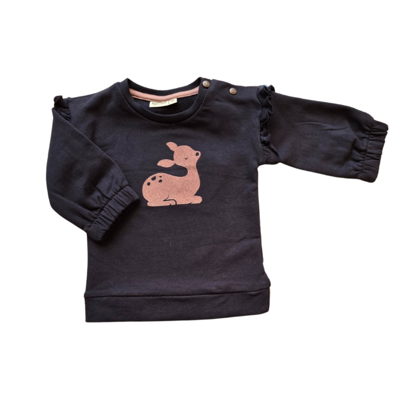 Baby Ruffle Sleeve Fawn Sweatshirt – Indigo by Babyface – FINAL SALE