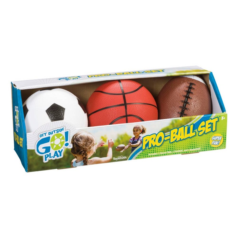 Go! Pro-Ball Set – Soccer Ball, Football, Basketball by Toysmith