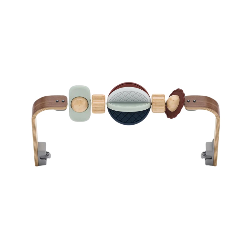 Mira Bouncer Wonder Wheel Toy Bar – Multicolor/Walnut Wood by Uppababy
