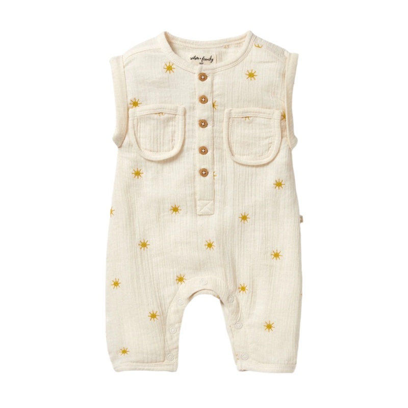 Organic Crinkle Growsuit – Sunshine by Wilson & Frenchy