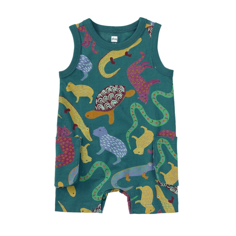 Sleeveless Baby Romper – Brazilian Folk Animals by Tea Collection