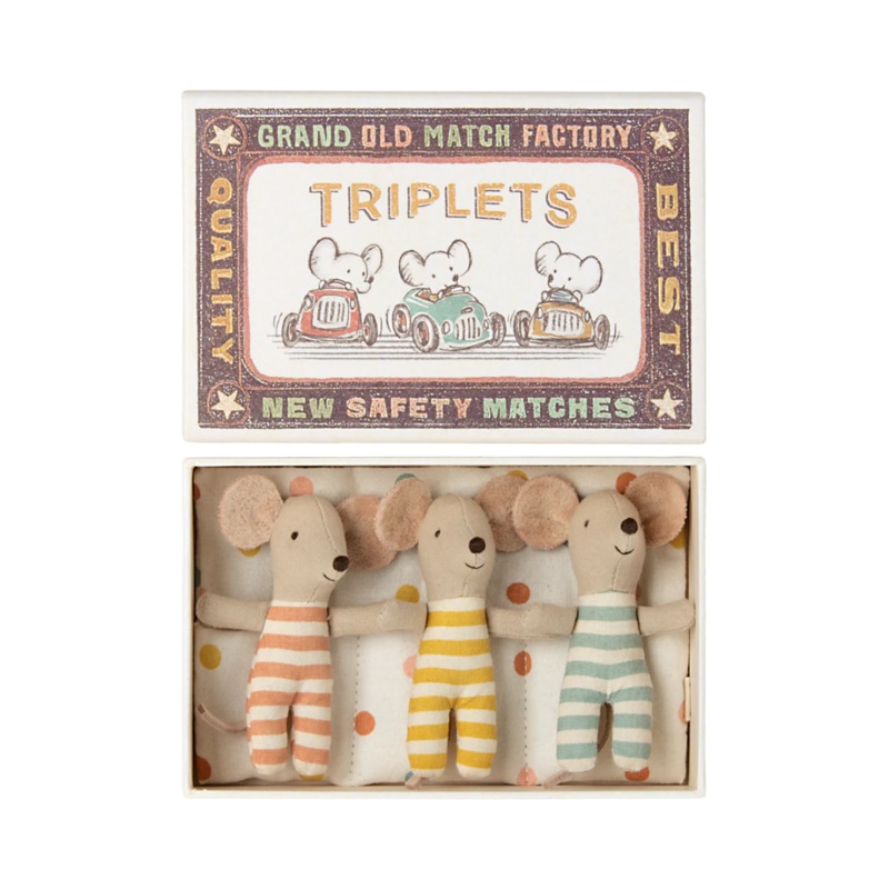 Baby Mice – Triplets in Matchbox 2024 by Maileg