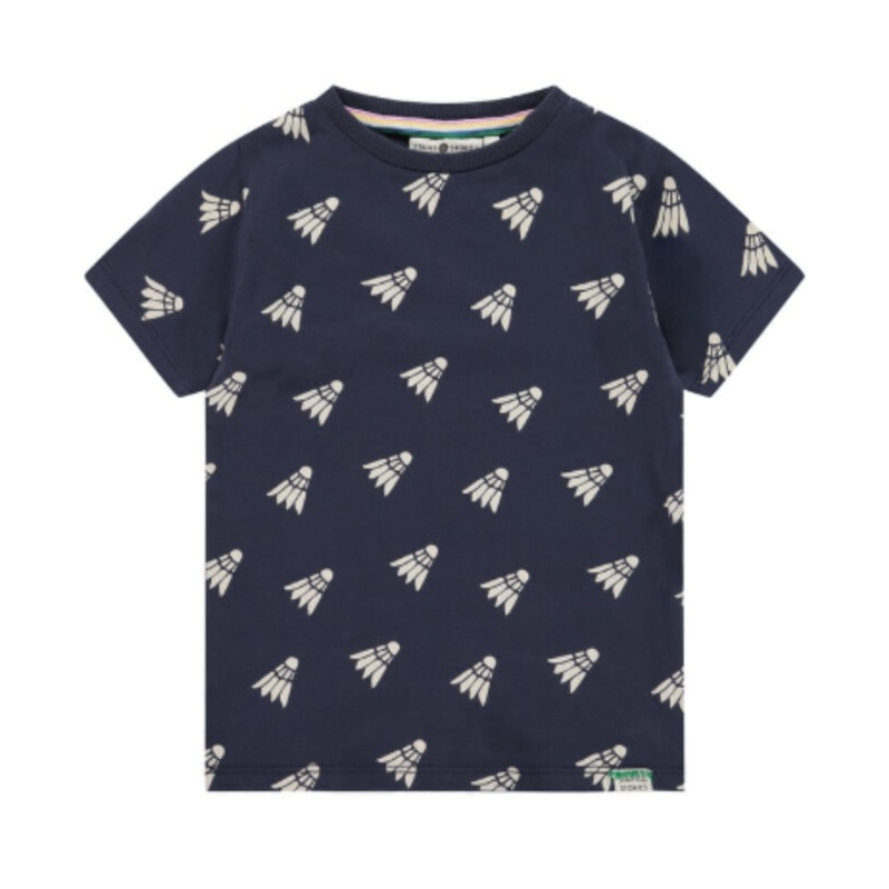 Badminton Print Short Sleeve Tee – Dark Royal by Babyface – FINAL SALE