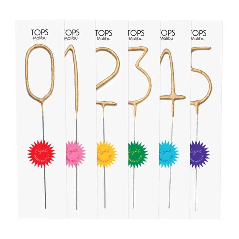 Big 8 Inch Gold Number Sparkler by TOPS Malibu