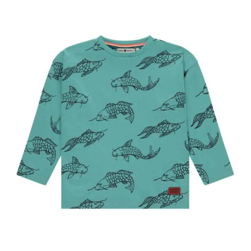 Koi Long Sleeve Tee – Turquoise by Babyface – FINAL SALE