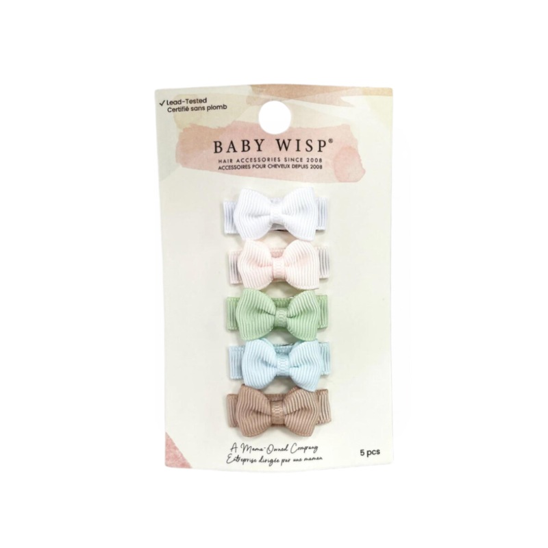 Tiny Tuxedo Bows on Snap Clips Set of 5 – Tranquility by Baby Wisp