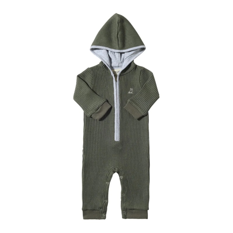 Blaine Hooded Knit Romper – Green by Me & Henry – FINAL SALE