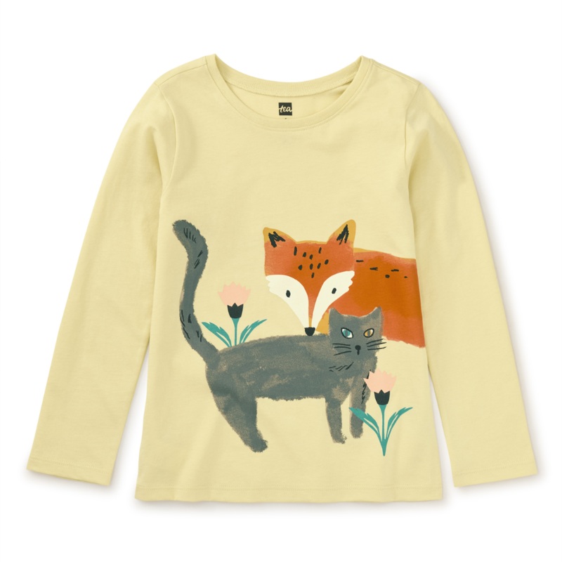 Cat and Fox Double Sided Tee – Hay by Tea Collection – FINAL SALE