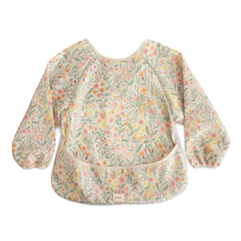 Long Sleeve Bib – Pastel Blooms by Mushie