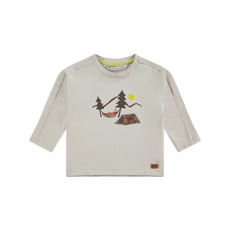 Baby Long Sleeve Camping Tee – Bone by Babyface – FINAL SALE