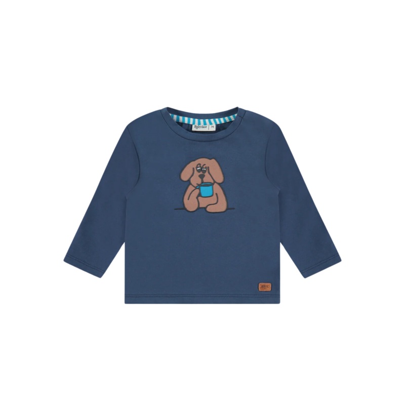 Baby Long Sleeve Tee – Blue Breakfast Dog by Babyface – FINAL SALE