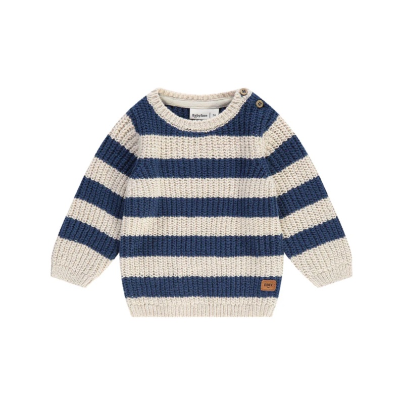 Baby Striped Sweater – Blue/Cream by Babyface – FINAL SALE