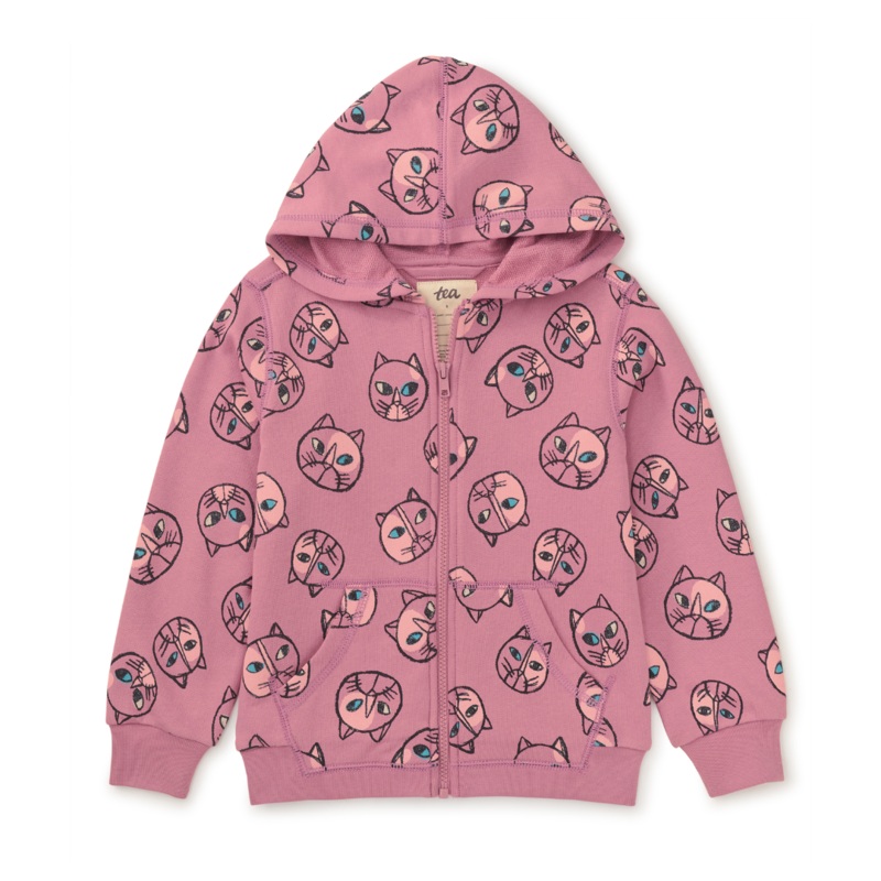 Good Sport Hoodie – Highlands Lake Cat in Rose by Tea Collection – FINAL SALE