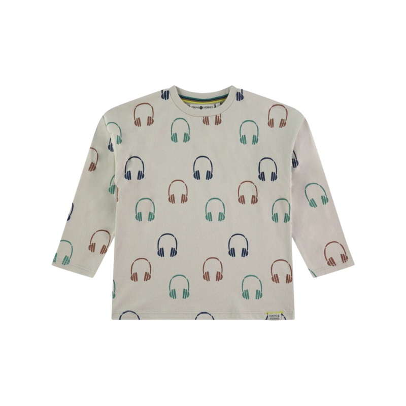 Headphones Long Sleeve Tee – Bone by Babyface – FINAL SALE