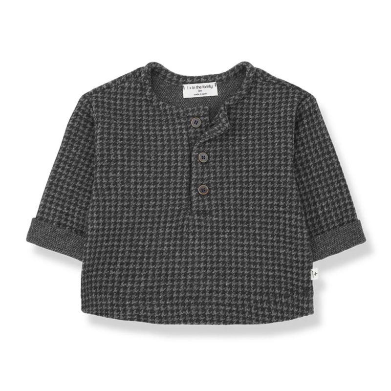 Ignasi Houndstooth Shirt – Anthracite by 1+ in the Family – FINAL SALE