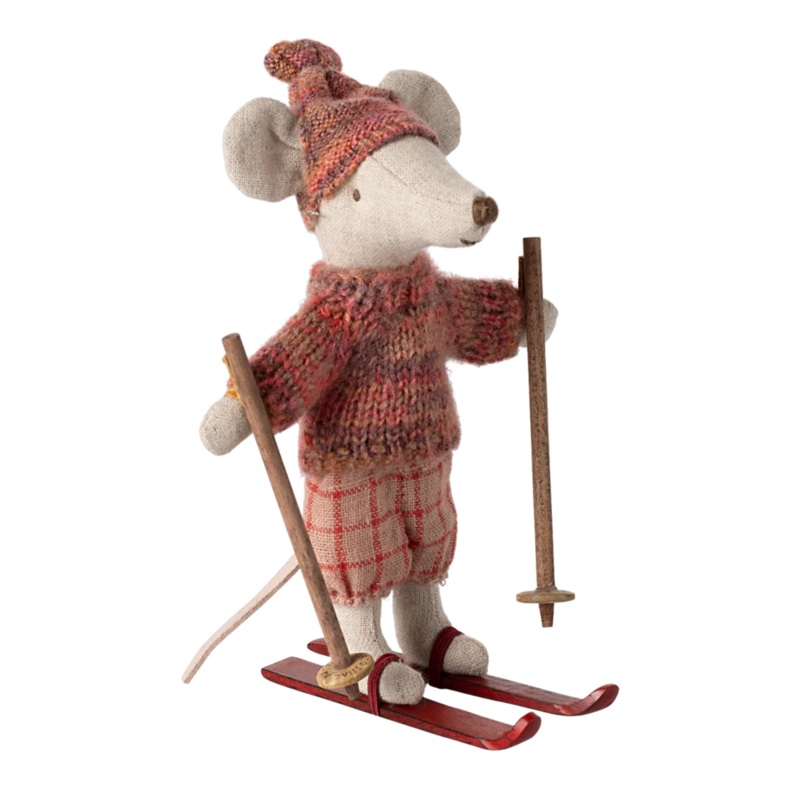 Winter Mouse with Ski Set, Big Sister – Rose by Maileg