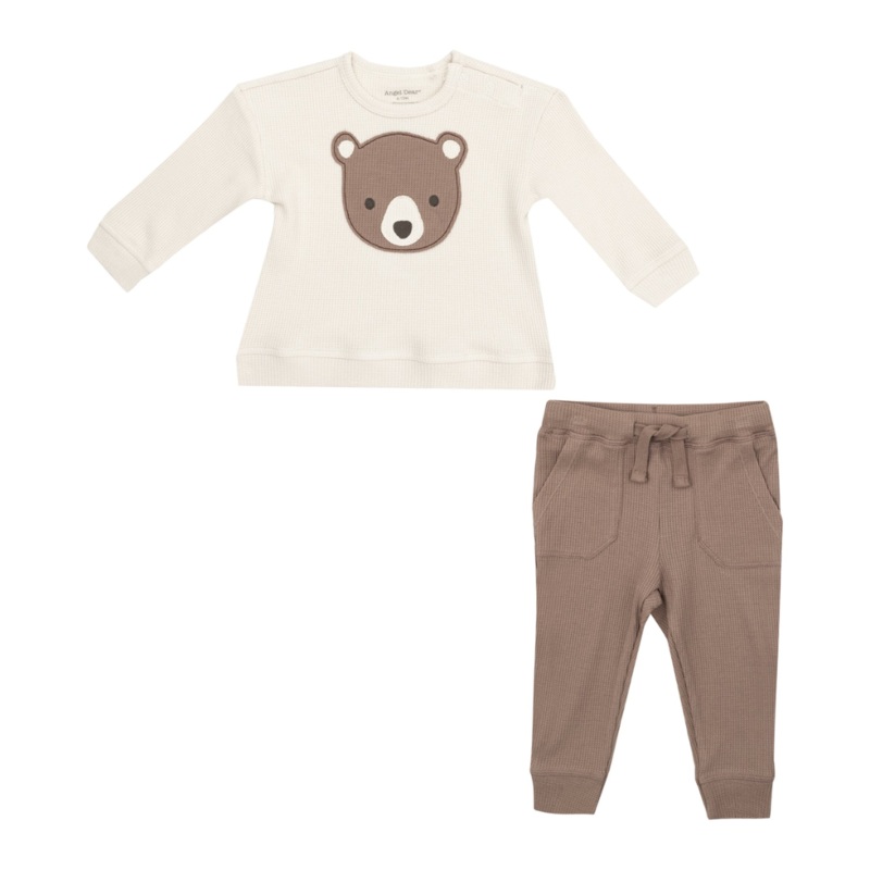 Baby Bear Applique Sweatshirt and Jogger Set by Angel Dear – FINAL SALE